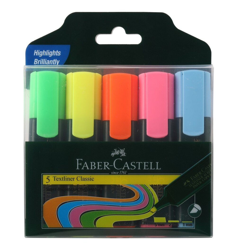 Faber-Castell Textliner - Pack of 5 (Assorted)
