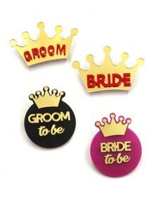 Krafted With Happiness Groom to be + Bride to be + Bride Brooch