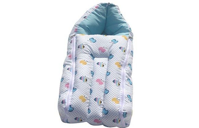 Amardeep and Co Blue Color Baby Quilt/Sleeping Bag Cum Baby Carry Bag