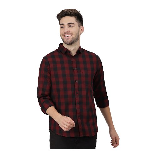 Dennis Lingo Men's Checkered Slim fit Casual Shirt

