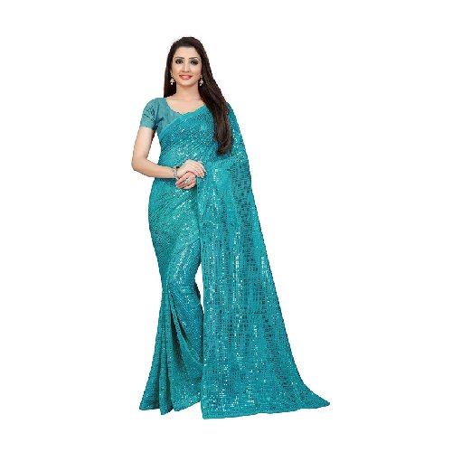 Florely Women's Pure Georgette Saree With blouse piece