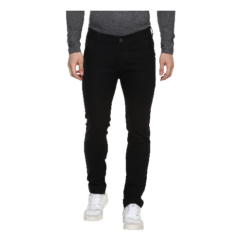 Urbano Fashion Men's Slim Fit Black Stretch Jeans
