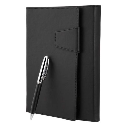 COI Raven Black Business Planner Stylish Faux Leather Daily Stationery Organizer, to Do List, Goal- Schedule Diary for Office
