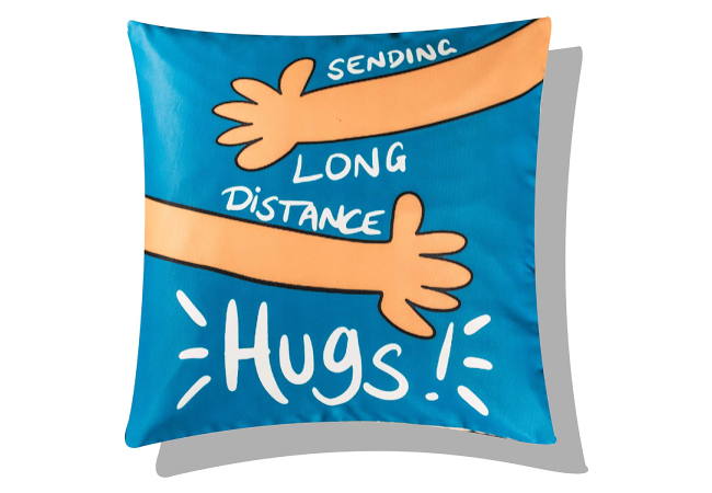 Vendola One Hug For You Long Distance Relationship Printed Cushion Cover 