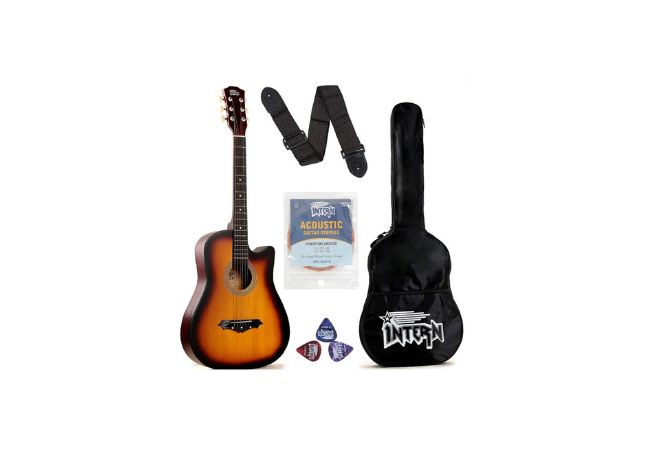 Intern INT-38C-SB Linden Wood Cutaway Right Handed Acoustic Guitar Kit