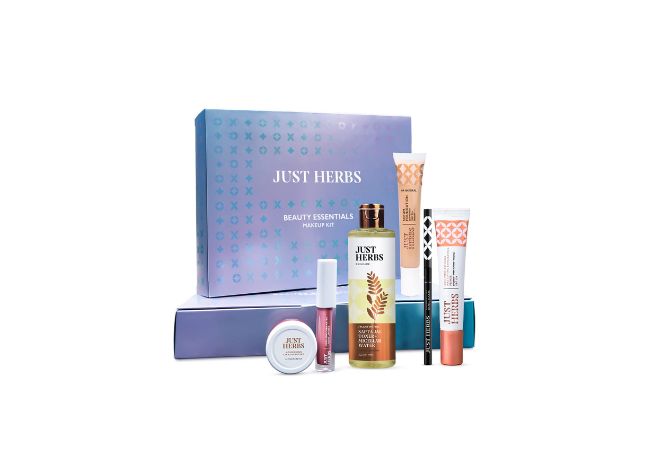 Just Herbs Makeup Kit for Women with Kohl Kajal, 3 in 1 Primer, Liquid Lipstick, Etc