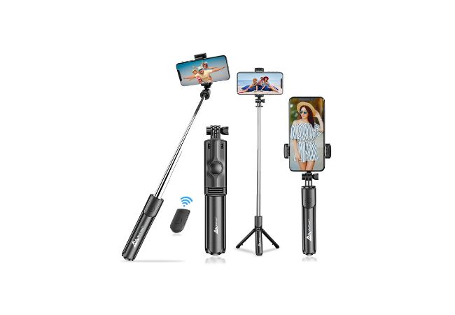 WeCool Selfie Stick with Tripod Stand, Bluetooth Extendable Tripod for Mobile Phone